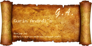 Gurin András névjegykártya
