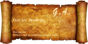 Gurin András névjegykártya